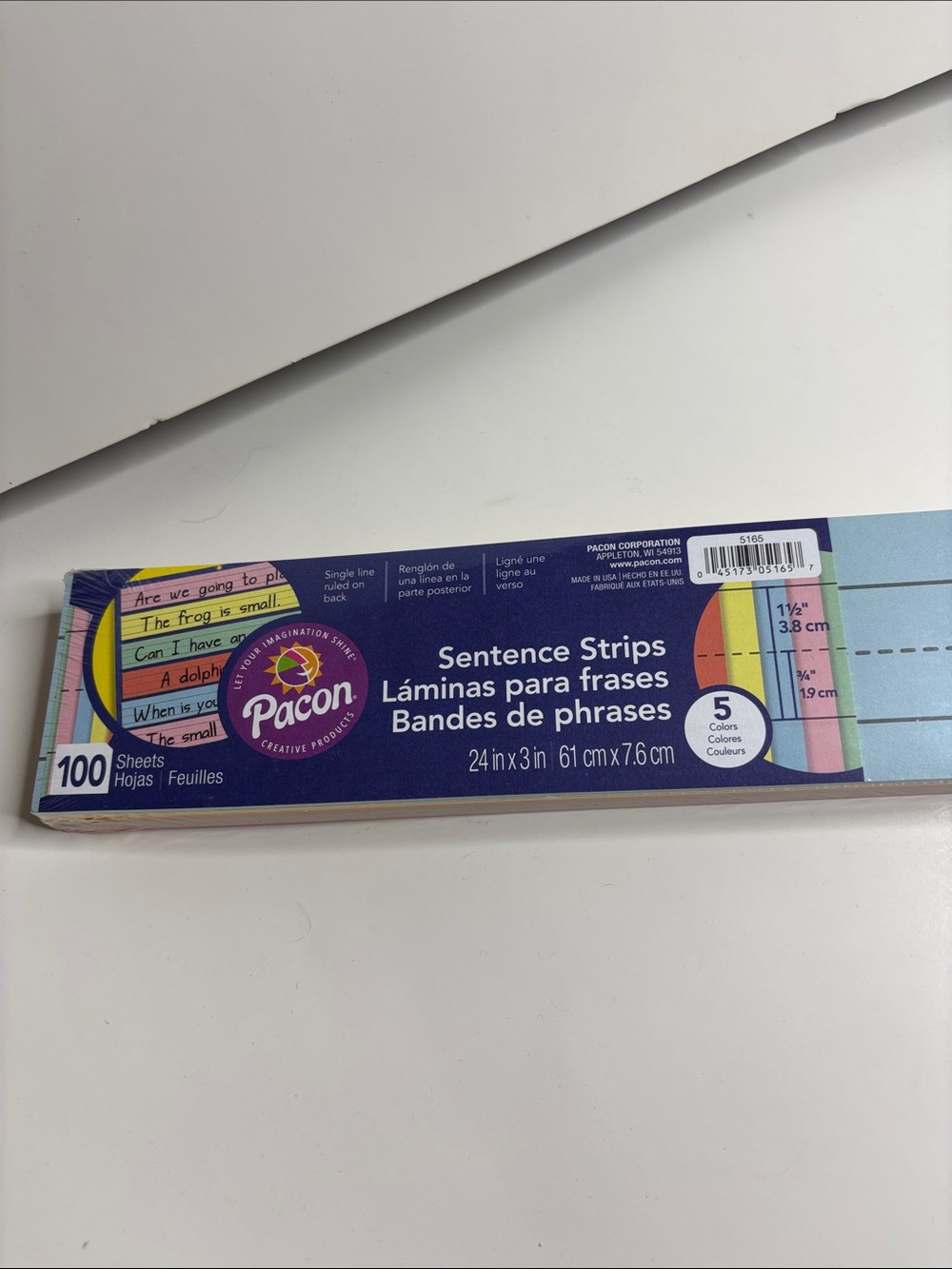 Pacon multicolored Sentence Strips – Pack of 100